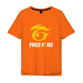 Мужская футболка хлопок Oversize с принтом GARENA FREE FIRE , 100% хлопок | свободный крой, круглый ворот, “спинка” длиннее передней части | free fire | garena | garena free fire | гарена | гарена фри фаер | фри фаер