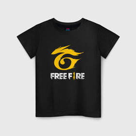 Детская футболка хлопок с принтом GARENA FREE FIRE , 100% хлопок | круглый вырез горловины, полуприлегающий силуэт, длина до линии бедер | free fire | garena | garena free fire | гарена | гарена фри фаер | фри фаер
