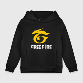 Детское худи Oversize хлопок с принтом  GARENA FREE FIRE , френч-терри — 70% хлопок, 30% полиэстер. Мягкий теплый начес внутри —100% хлопок | боковые карманы, эластичные манжеты и нижняя кромка, капюшон на магнитной кнопке | free fire | garena | garena free fire | гарена | гарена фри фаер | фри фаер