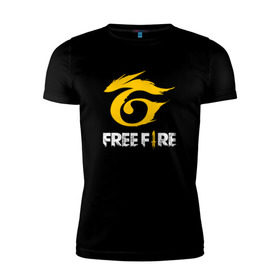 Мужская футболка премиум с принтом GARENA FREE FIRE , 92% хлопок, 8% лайкра | приталенный силуэт, круглый вырез ворота, длина до линии бедра, короткий рукав | free fire | garena | garena free fire | гарена | гарена фри фаер | фри фаер