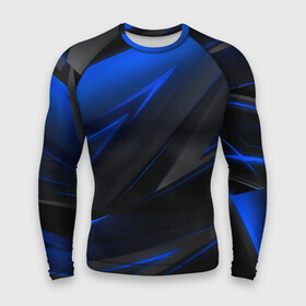 Мужской рашгард 3D с принтом Blue and Black ,  |  | 3d | 3д | black | blue | texture | геометрия | красно синее | синий | текстуры | фигуры | черный