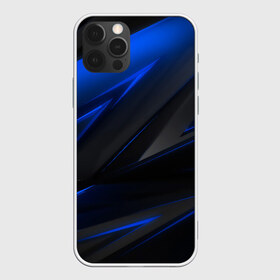 Чехол для iPhone 12 Pro Max с принтом Blue and Black , Силикон |  | 3d | 3д | black | blue | texture | геометрия | красно синее | синий | текстуры | фигуры | черный