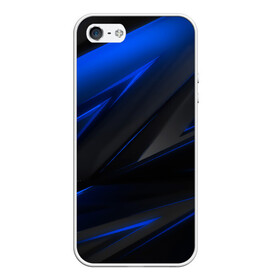 Чехол для iPhone 5/5S матовый с принтом Blue and Black , Силикон | Область печати: задняя сторона чехла, без боковых панелей | 3d | 3д | black | blue | texture | геометрия | красно синее | синий | текстуры | фигуры | черный