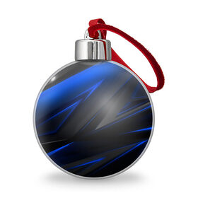 Ёлочный шар с принтом Blue and Black , Пластик | Диаметр: 77 мм | 3d | 3д | black | blue | texture | геометрия | красно синее | синий | текстуры | фигуры | черный