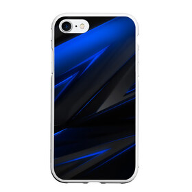 Чехол для iPhone 7/8 матовый с принтом Blue and Black , Силикон | Область печати: задняя сторона чехла, без боковых панелей | 3d | 3д | black | blue | texture | геометрия | красно синее | синий | текстуры | фигуры | черный