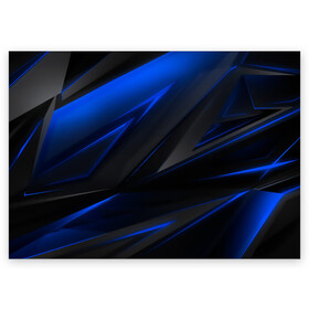 Поздравительная открытка с принтом Blue and Black , 100% бумага | плотность бумаги 280 г/м2, матовая, на обратной стороне линовка и место для марки
 | 3d | 3д | black | blue | texture | геометрия | красно синее | синий | текстуры | фигуры | черный