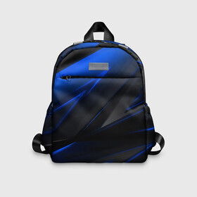 Детский рюкзак 3D с принтом Blue and Black , 100% полиэстер | лямки с регулируемой длиной, сверху петелька, чтобы рюкзак можно было повесить на вешалку. Основное отделение закрывается на молнию, как и внешний карман. Внутри дополнительный карман. По бокам два дополнительных кармашка | 3d | 3д | black | blue | texture | геометрия | красно синее | синий | текстуры | фигуры | черный