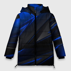 Женская зимняя куртка 3D с принтом Blue and Black , верх — 100% полиэстер; подкладка — 100% полиэстер; утеплитель — 100% полиэстер | длина ниже бедра, силуэт Оверсайз. Есть воротник-стойка, отстегивающийся капюшон и ветрозащитная планка. 

Боковые карманы с листочкой на кнопках и внутренний карман на молнии | 3d | 3д | black | blue | texture | геометрия | красно синее | синий | текстуры | фигуры | черный