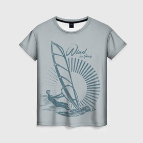 Женская футболка 3D с принтом Windsurfer , 100% полиэфир ( синтетическое хлопкоподобное полотно) | прямой крой, круглый вырез горловины, длина до линии бедер | surf | wind | wind surfing | windsurfing | винд серфинг | виндсерфинг | экстрим