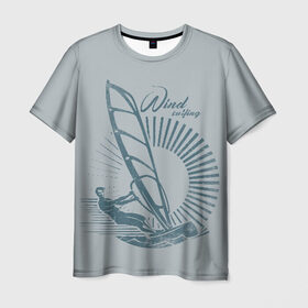 Мужская футболка 3D с принтом Windsurfer , 100% полиэфир | прямой крой, круглый вырез горловины, длина до линии бедер | surf | wind | wind surfing | windsurfing | винд серфинг | виндсерфинг | экстрим