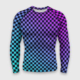 Мужской рашгард 3D с принтом Checkerboard gradient ,  |  | Тематика изображения на принте: checkerboard | gradient | бойчик | градиент | клетка. ячейка | орнамент | френдзона | шахматная. доска | шашечки