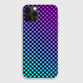 Чехол для iPhone 12 Pro с принтом Checkerboard gradient , силикон | область печати: задняя сторона чехла, без боковых панелей | checkerboard | gradient | бойчик | градиент | клетка. ячейка | орнамент | френдзона | шахматная. доска | шашечки