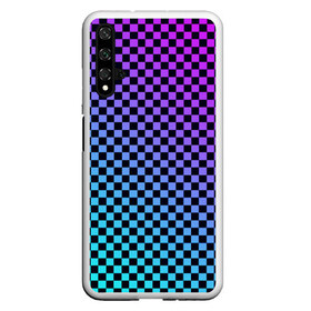 Чехол для Honor 20 с принтом Checkerboard gradient , Силикон | Область печати: задняя сторона чехла, без боковых панелей | checkerboard | gradient | бойчик | градиент | клетка. ячейка | орнамент | френдзона | шахматная. доска | шашечки