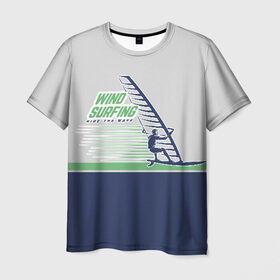 Мужская футболка 3D с принтом Ride the wave , 100% полиэфир | прямой крой, круглый вырез горловины, длина до линии бедер | Тематика изображения на принте: surf | wind | wind surfing | windsurfing | винд серфинг | виндсерфинг | экстрим
