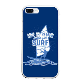 Чехол для iPhone 7Plus/8 Plus матовый с принтом Surf , Силикон | Область печати: задняя сторона чехла, без боковых панелей | surf | wind | wind surfing | windsurfing | винд серфинг | виндсерфинг | экстрим