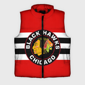 Мужской жилет утепленный 3D с принтом Chicago Blackhawks ,  |  | blackhawks | chicago | индеец | чикаго блээкхокс