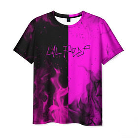 Мужская футболка 3D с принтом LIL PEEP , 100% полиэфир | прямой крой, круглый вырез горловины, длина до линии бедер | bright | fire | flame | heat | light | lil peep | lil prince | pink | wildfire | зарубежная музыка | искры | лил пип | маленький принц | огненный | огонь | пламя | пожар