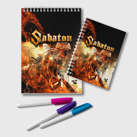 Блокнот с принтом Sabaton , 100% бумага | 48 листов, плотность листов — 60 г/м2, плотность картонной обложки — 250 г/м2. Листы скреплены удобной пружинной спиралью. Цвет линий — светло-серый
 | Тематика изображения на принте: heavy | metal | power | sabaton | метал | пауэр | сабатон | хэви