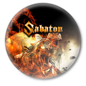 Значок с принтом Sabaton ,  металл | круглая форма, металлическая застежка в виде булавки | heavy | metal | power | sabaton | метал | пауэр | сабатон | хэви