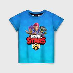 Детская футболка 3D с принтом BRAWL STARS , 100% гипоаллергенный полиэфир | прямой крой, круглый вырез горловины, длина до линии бедер, чуть спущенное плечо, ткань немного тянется | Тематика изображения на принте: brawl stars | bull | colt | leon | stars | берли | бо | брок | ворон | джесси | динамайк | дэррил | кольт | леон | мортис | нита | пайпер | пенни | поко | пэм | рикошет | спайк | тара | фрэнк | шелли | эль примо