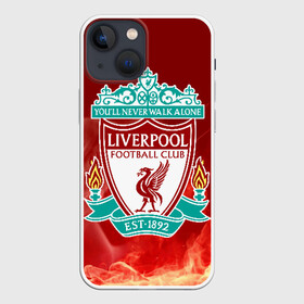 Чехол для iPhone 13 mini с принтом Ливерпуль ,  |  | liverpool | liverpool fc | ynwa | you never walk alone | ливерпуль | фан ливерпуля | фанатская | футбол | футболист | футбольный клуб | энфильд