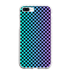 Чехол для iPhone 7Plus/8 Plus матовый с принтом Checkerboard Color , Силикон | Область печати: задняя сторона чехла, без боковых панелей | checkerboard | gradient | бойчик | в клетку | в клеточку | градиент | клетка | музыка | орнамент | френдзона | шахматная доска | шашки