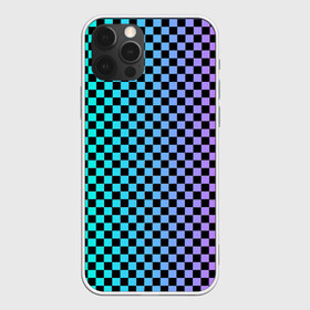 Чехол для iPhone 12 Pro с принтом Checkerboard Color  , силикон | область печати: задняя сторона чехла, без боковых панелей | Тематика изображения на принте: checkerboard | gradient | бойчик | в клетку | в клеточку | градиент | клетка | музыка | орнамент | френдзона | шахматная доска | шашки