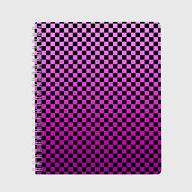 Тетрадь с принтом Checkerboard Color , 100% бумага | 48 листов, плотность листов — 60 г/м2, плотность картонной обложки — 250 г/м2. Листы скреплены сбоку удобной пружинной спиралью. Уголки страниц и обложки скругленные. Цвет линий — светло-серый
 | checkerboard | gradient | бойчик | в клетку | в клеточку | градиент | клетка | музыка | орнамент | френдзона | шахматная доска | шашки