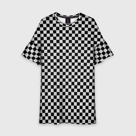Детское платье 3D с принтом Checkerboard Color  , 100% полиэстер | прямой силуэт, чуть расширенный к низу. Круглая горловина, на рукавах — воланы | checkerboard | gradient | бойчик | в клетку | в клеточку | градиент | клетка | музыка | орнамент | френдзона | шахматная доска | шашки