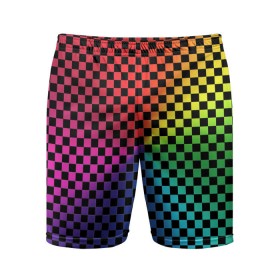 Мужские шорты 3D спортивные с принтом Checkerboard Color ,  |  | checkerboard | gradient | бойчик | в клетку | в клеточку | градиент | клетка | музыка | орнамент | френдзона | шахматная доска | шашки