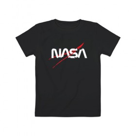 Детская футболка хлопок с принтом Nasa (двусторонняя) , 100% хлопок | круглый вырез горловины, полуприлегающий силуэт, длина до линии бедер | nasa | space | космос | наса | насса