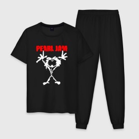 Мужская пижама хлопок с принтом Pearl Jam , 100% хлопок | брюки и футболка прямого кроя, без карманов, на брюках мягкая резинка на поясе и по низу штанин
 | Тематика изображения на принте: альтернативный рок | американская | гранж | группа | майк маккриди | рок | стоун госсард | хард рок | эдди веддер
