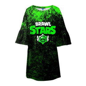 Детское платье 3D с принтом BRAWL STARS LEON , 100% полиэстер | прямой силуэт, чуть расширенный к низу. Круглая горловина, на рукавах — воланы | android | brawl stars | games | mobile game | stars | игры | мобильные игры