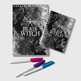 Блокнот с принтом BLAIR WITCH , 100% бумага | 48 листов, плотность листов — 60 г/м2, плотность картонной обложки — 250 г/м2. Листы скреплены удобной пружинной спиралью. Цвет линий — светло-серый
 | blair witch | blair witch 2019 | blair witch игра | blairs witch | блэр | ведьмы | ведьмы из блэр