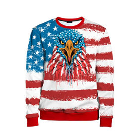 Детский свитшот 3D с принтом American Eagle , 100% полиэстер | свободная посадка, прямой крой, мягкая тканевая резинка на рукавах и понизу свитшота | america | amerika | bird | eagle | flag | usa | америка | американский | орел | птица | соединенные | сша | флаг | штаты