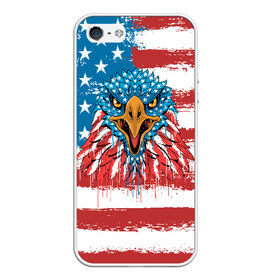 Чехол для iPhone 5/5S матовый с принтом American Eagle , Силикон | Область печати: задняя сторона чехла, без боковых панелей | america | amerika | bird | eagle | flag | usa | америка | американский | орел | птица | соединенные | сша | флаг | штаты