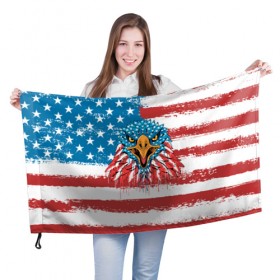 Флаг 3D с принтом American Eagle , 100% полиэстер | плотность ткани — 95 г/м2, размер — 67 х 109 см. Принт наносится с одной стороны | america | amerika | bird | eagle | flag | usa | америка | американский | орел | птица | соединенные | сша | флаг | штаты