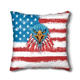 Подушка 3D с принтом American Eagle , наволочка – 100% полиэстер, наполнитель – холлофайбер (легкий наполнитель, не вызывает аллергию). | состоит из подушки и наволочки. Наволочка на молнии, легко снимается для стирки | america | amerika | bird | eagle | flag | usa | америка | американский | орел | птица | соединенные | сша | флаг | штаты