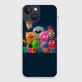 Чехол для iPhone 13 mini с принтом UglyDolls. Куклы с характером ,  |  | and sebaster dog | babo | lucky beth | moxie | ox | wedge | бабо | вэйдж | зубастер дог | игрушки | келли эсбёри | мокси | окс | плюшевые | роберт родригес | счастливчик бэт