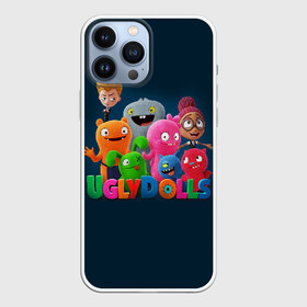 Чехол для iPhone 13 Pro Max с принтом UglyDolls. Куклы с характером ,  |  | Тематика изображения на принте: and sebaster dog | babo | lucky beth | moxie | ox | wedge | бабо | вэйдж | зубастер дог | игрушки | келли эсбёри | мокси | окс | плюшевые | роберт родригес | счастливчик бэт