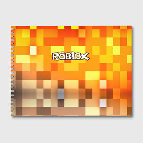 Альбом для рисования с принтом ROBLOX , 100% бумага
 | матовая бумага, плотность 200 мг. | game | gamer | logo | minecraft | roblox | simulator | игра | конструктор | лого | симулятор | строительство | фигура