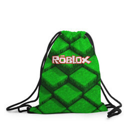 Рюкзак-мешок 3D с принтом ROBLOX , 100% полиэстер | плотность ткани — 200 г/м2, размер — 35 х 45 см; лямки — толстые шнурки, застежка на шнуровке, без карманов и подкладки | game | gamer | logo | minecraft | roblox | simulator | игра | конструктор | лого | симулятор | строительство | фигура