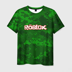 Мужская футболка 3D с принтом ROBLOX , 100% полиэфир | прямой крой, круглый вырез горловины, длина до линии бедер | game | gamer | logo | minecraft | roblox | simulator | игра | конструктор | лого | симулятор | строительство | фигура
