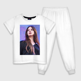 Детская пижама хлопок с принтом Lana del rey , 100% хлопок |  брюки и футболка прямого кроя, без карманов, на брюках мягкая резинка на поясе и по низу штанин
 | Тематика изображения на принте: 