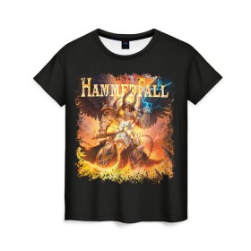 Женская футболка 3D с принтом Hammerfall , 100% полиэфир ( синтетическое хлопкоподобное полотно) | прямой крой, круглый вырез горловины, длина до линии бедер | 