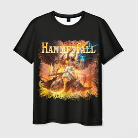 Мужская футболка 3D с принтом Hammerfall , 100% полиэфир | прямой крой, круглый вырез горловины, длина до линии бедер | 