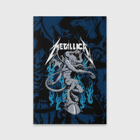 Обложка для паспорта матовая кожа с принтом Metallica , натуральная матовая кожа | размер 19,3 х 13,7 см; прозрачные пластиковые крепления | american | blue | demon | devil | flame | hell | metal band | metallica | music | rock | американская | голубое | демон | дьявол | метал группа | металлика | музыка | пламя | рок | черт
