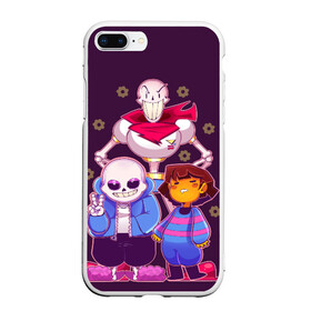 Чехол для iPhone 7Plus/8 Plus матовый с принтом Персонажи Undertale , Силикон | Область печати: задняя сторона чехла, без боковых панелей | battle | chara | comics | frisk | sans | simulator | undertale | undertale 2 | андертейл | игра | комикс | папирус | санс | симулятор | скелет | сэнс | ундертэйл | фриск | чары