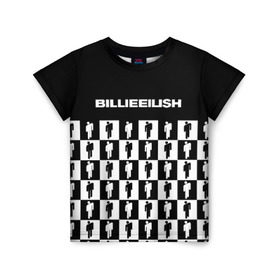 Детская футболка 3D с принтом BILLIE EILISH , 100% гипоаллергенный полиэфир | прямой крой, круглый вырез горловины, длина до линии бедер, чуть спущенное плечо, ткань немного тянется | be | billie | billie eilish | билли | билли айлиш