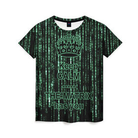 Женская футболка 3D с принтом THE MATRIX HAS YOU , 100% полиэфир ( синтетическое хлопкоподобное полотно) | прямой крой, круглый вырез горловины, длина до линии бедер | matrix | андерсон | киану | код | компьютер. монитор. пк | матрица | послание | ривз | сообщение | томас